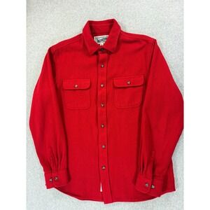 Schott Bros NYC Flannel Long Sleeve Button Down Shirt (Men's Large) Red